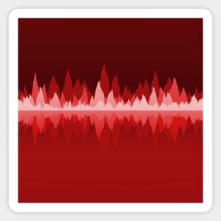 Red Audio Wave Mountains Sticker